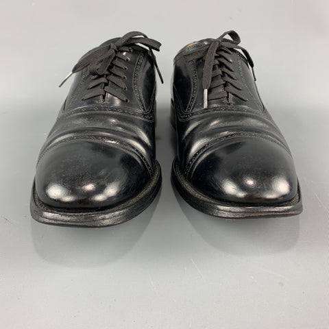 CHURCH'S Size 8.5 Black Perforated Leather Lace Up