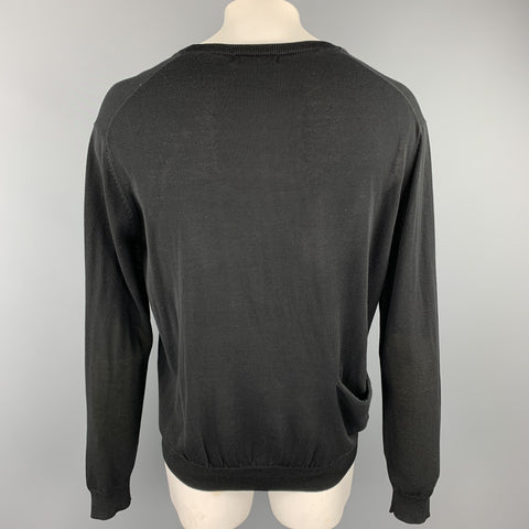 HOPE Size M Black Cotton Blend Scoop Neck Oversized Pullover