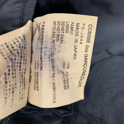COMME des GARCONS HOMME PLUS Size L Black Quilted Polyester Ruffled Sport Coat