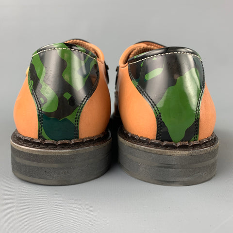 JIMMY CHOO Size 8 Tan Camouflage Leather Double Monk Strap Loafers