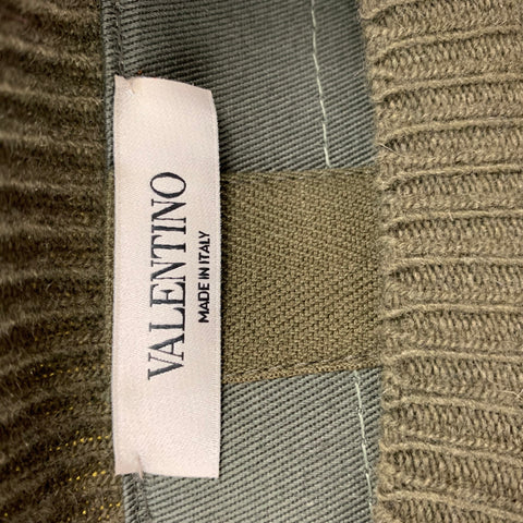 VALENTINO Jersey de cuello redondo de cachemir de lana acanalado verde talla M