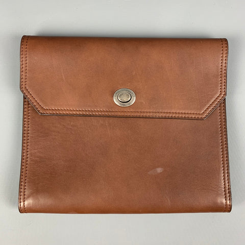 BRUNELLO CUCINELLI Funda para iPad de cuero marrón