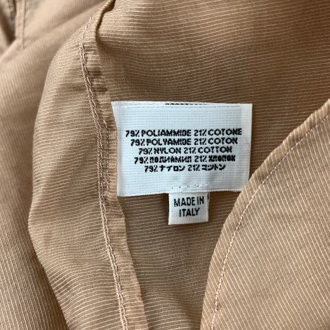 LANVIN Size S Tan Polyamide Blend Side Zipper Long Sleeve Shirt
