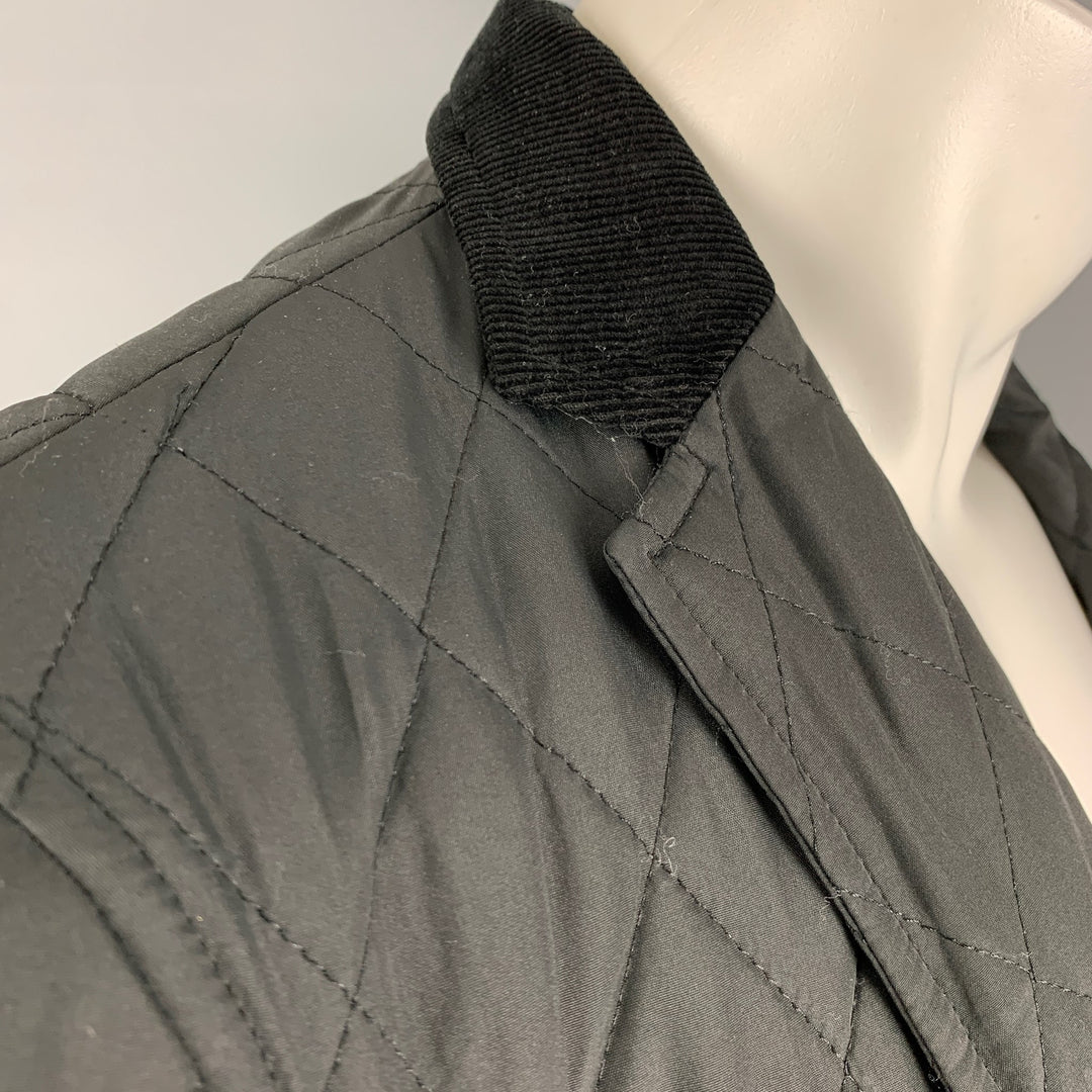 SAKS FIFTH AVENUE Size M Black Quilted Polyester Jacket
