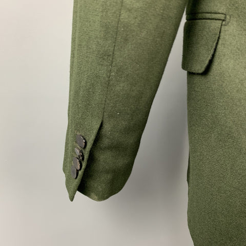 LANVIN Size 40 Regular Hunter Green Wool Blend Sport Coat