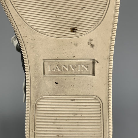 LANVIN Talla 11 / UK 10 Zapatillas altas de cuero negro