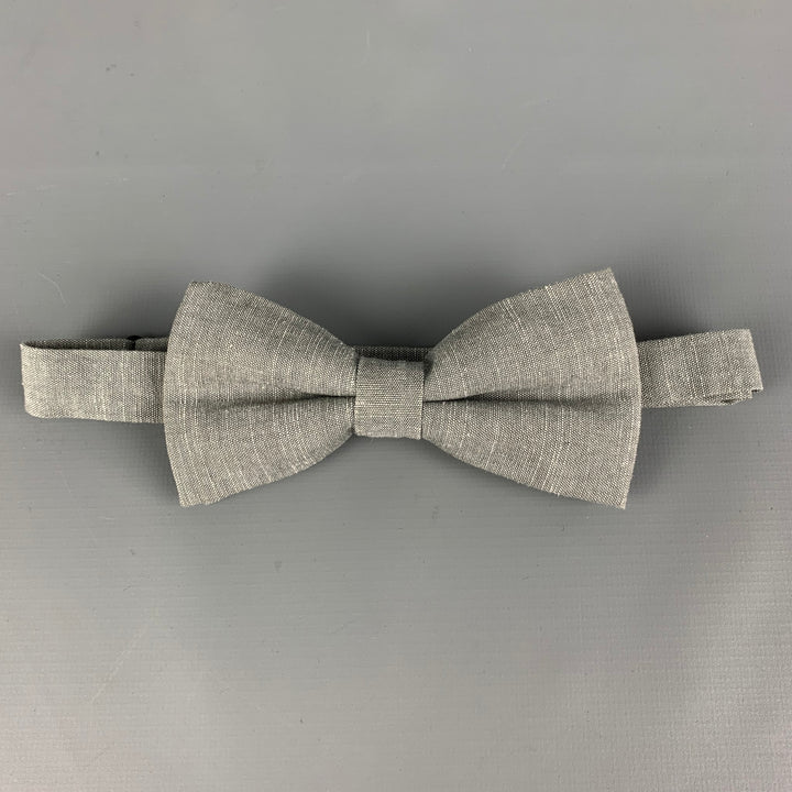VINTAGE Grey Solid Bow Tie