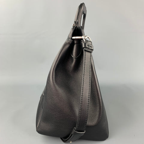 MAISON MARGIELA Black Embossed Leather Briefcase Bag