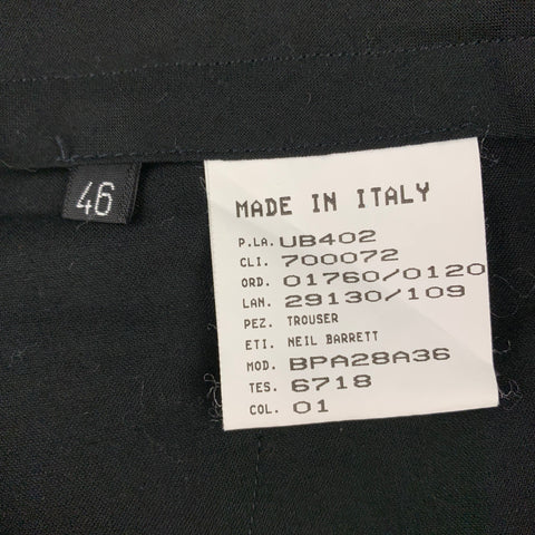 NEIL BARRETT Size 30 Black & Grey Pinstripe Wool Pleated Dress Pants