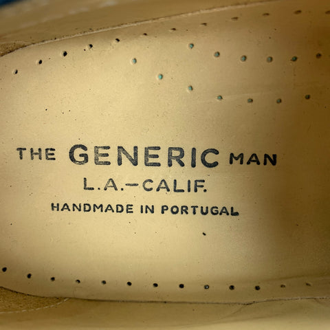 THE GENERIC MAN Size 10 Royal Blue Leather Lace Up Shoes