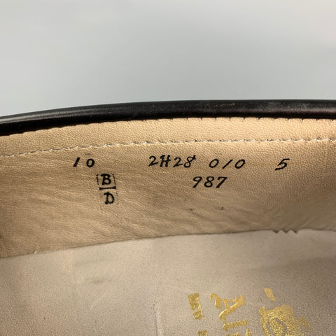 ALDEN Size 10 Black Horween Leather 987 Penny Loafers