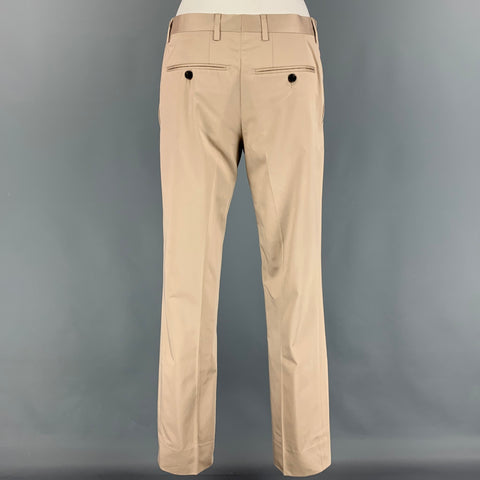 BURBERRY LONDON Size 36 Beige Cotton Notch Lapel Suit