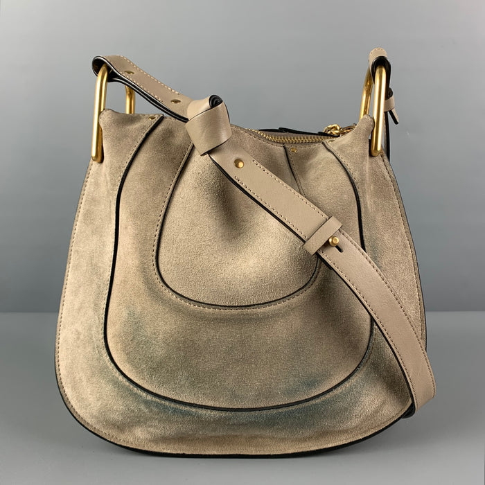 CHLOE Taupe Suede Cross Body Hayley Handbag