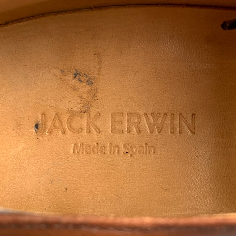 JACK ERWIN Talla 9 Zapatos con cordones de cuero perforado marrón