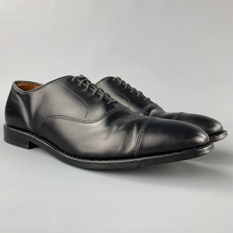 ALLEN EDMONDS Park Avenue Size 11.5 Black Leather Cap Toe Lace Up Shoes