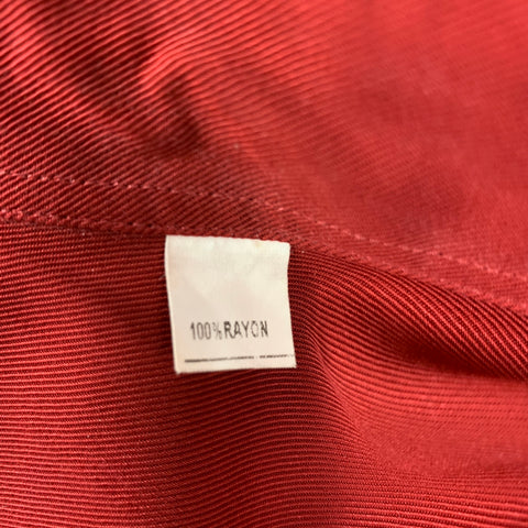 ERMENEGILDO ZEGNA Size XXL Brick Twill Rayon Button Down Long Sleeve Shirt