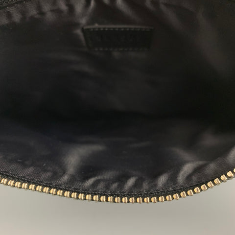 VERSUS by GIANNI VERSACE Black Leather Safety Pin Wristlet Bag