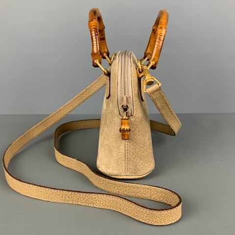 GUCCI Vintage Beige Suede Leather Mini Handbag