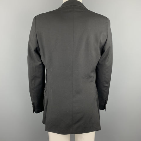 JUST CAVALLI Size 40 Black Wool Lace Notch Lapel Sport Coat