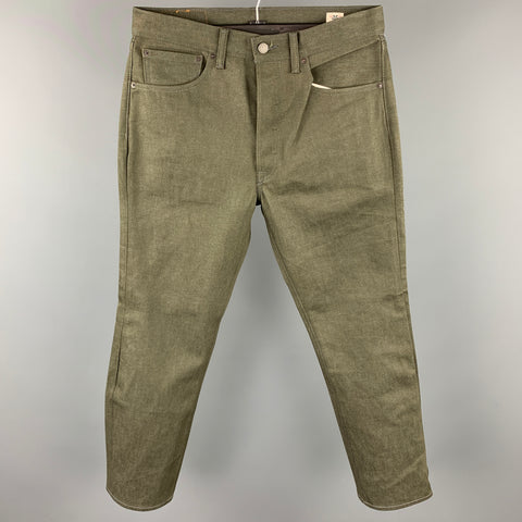 LEVI'S 501 Size 32 Olive White Oak Cone Denim Button Fly Jeans