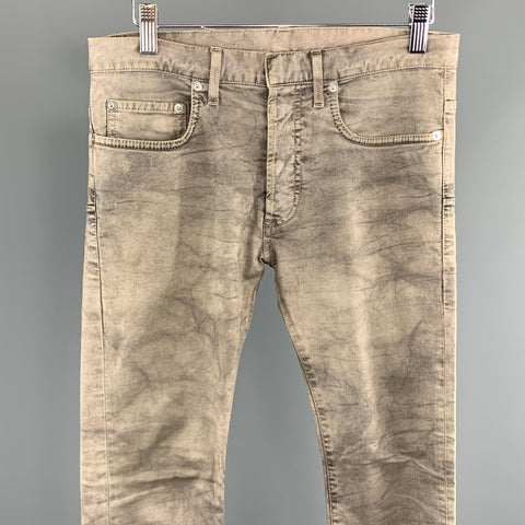 DIOR HOMME Taille 28 x 27 Jean gris lavé en coton/élasthanne avec braguette boutonnée
