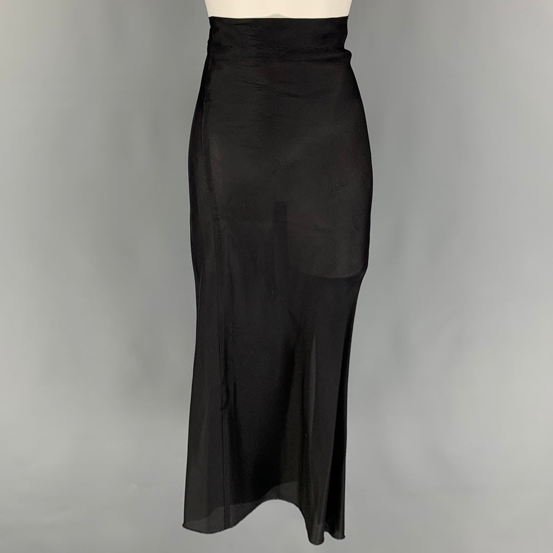 Archive YOHJI YAMAMOTO Size XS Black Raw Edge Organza Safety Pin Skirt Set