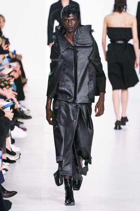 MAISON MARGIELA FW 2019 Size 32 Black Viscose Deconstructed Lapel Casual Pants