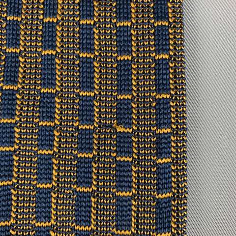 VINTAGE Yellow Black Knitted Silk Tie