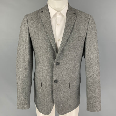 THEORY Size 38 Gray Grid Wool Silk Notch Lapel Sport Coat