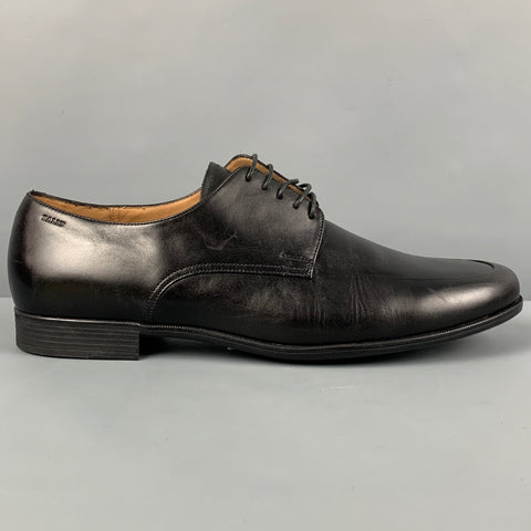 BALLY Size 12 Black Leather Lace Up Haldo Shoes