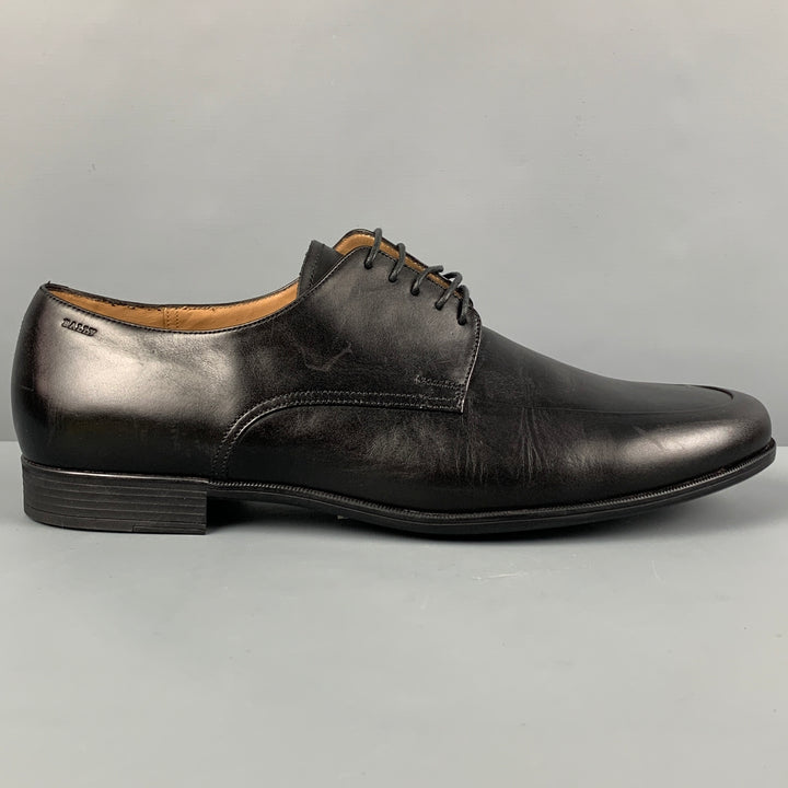 BALLY Size 12 Black Leather Lace Up Haldo Shoes