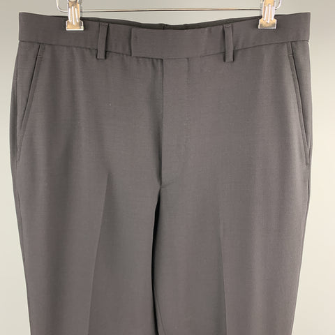 PS by PAUL SMITH Talla 32 Pantalón de vestir con parte delantera plana de lana azul marino