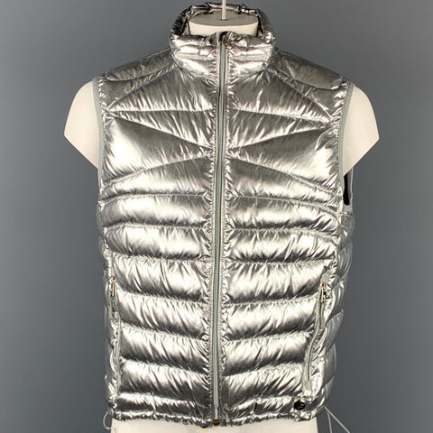 Chaleco con cremallera de poliéster acolchado plateado talla XL RLX by RALPH LAUREN Purple Label