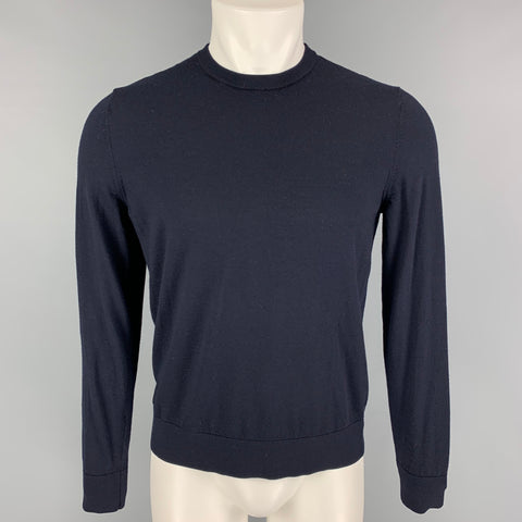 THEORY Size L Navy Wool Crew-Neck Pullover