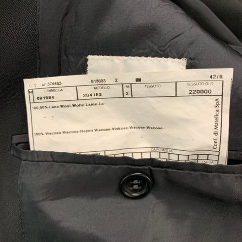 ARMANI COLLEZIONI Size 42 Black Solid Wool Shawl Collar Sport Coat
