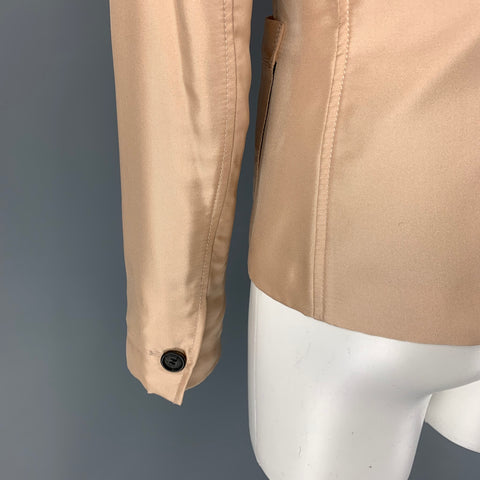 PRADA Size 4 Blush Silk Single Breasted Jacket