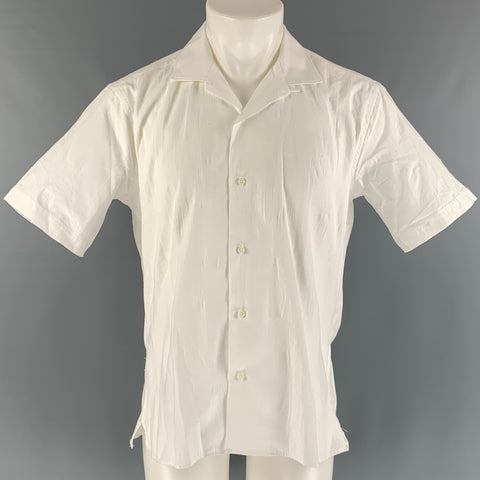 GITMAN VINTAGE Size M White Solid Cotton Camp Short Sleeve Shirt