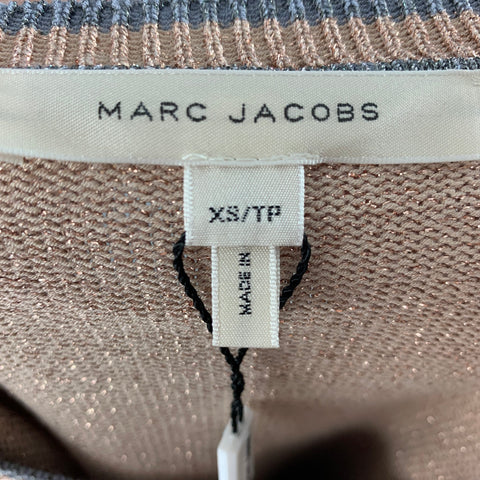 MARC JACOBS Size XS Rose Gold Grey Metallic Viscose Polyester Pullover