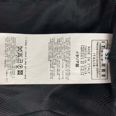 D&G by DOLCE & GABBANA Size 42 Regular Black Textured Damask Polyester / Cotton Peak Lapel Sport Coat
