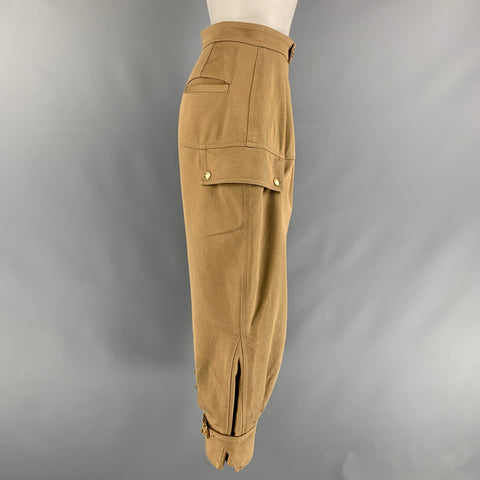 LOUIS VUITTON Size 2 Khaki Cotton Pleated Casual Pants