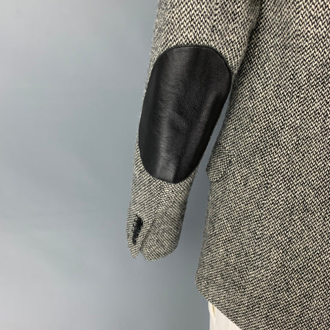 SAINT LAURENT Size M Grey Heather Virgin Wool Notch Lapel Sport Coat