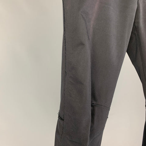 LANVIN Size 32 Black Cotton Blend Raw Edge Casual Pants