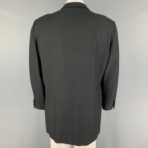 ERMENEGILDO ZEGNA Size 48 Short Black Wool Tuxedo Sport Coat