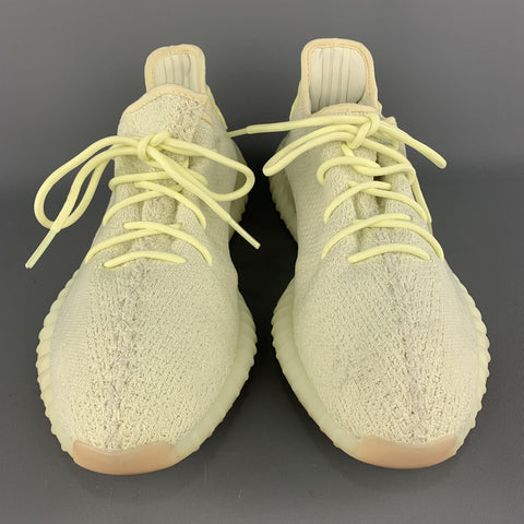 YEEZY X ADIDAS Boost 350 V2 Size 12 Butter Yellow Solid Nylon Lace Up Sneakers