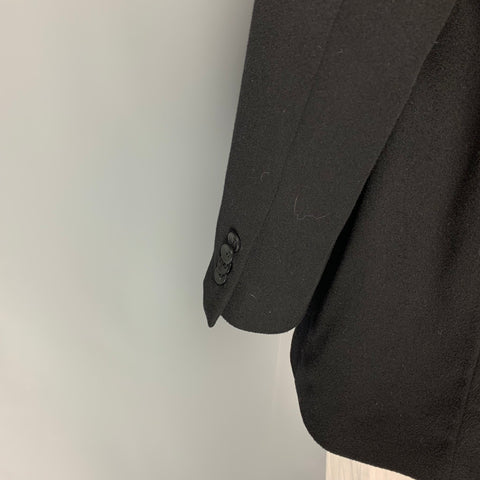 PATRICK JAMES Size 46 Black Cashmere Single Breasted Sport Coat