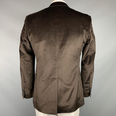 DOLCE & GABBANA Size 42 Regular Brown Velvet Cotton / Viscose Sport Coat