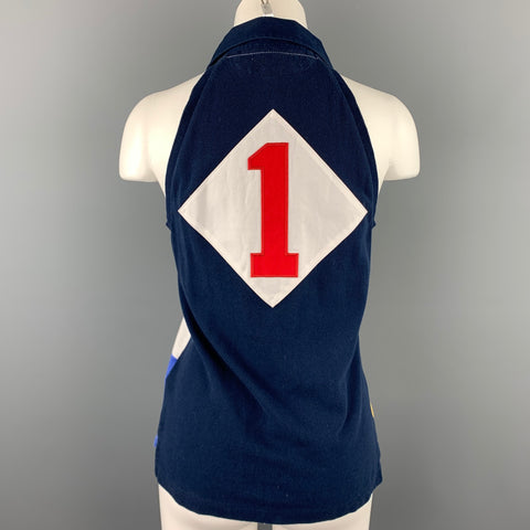 RALPH LAUREN Blue Label Size M Multi-Color Jersey Color Block Cotton Sleeveless T-shirt