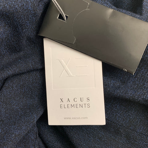 XACUS Size L Navy & Black Cotton Long Sleeve Shirt