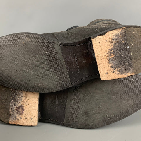 JOHN VARVATOS Taille 9.5 Bottes Bowery Gussett en cuir vieilli noir