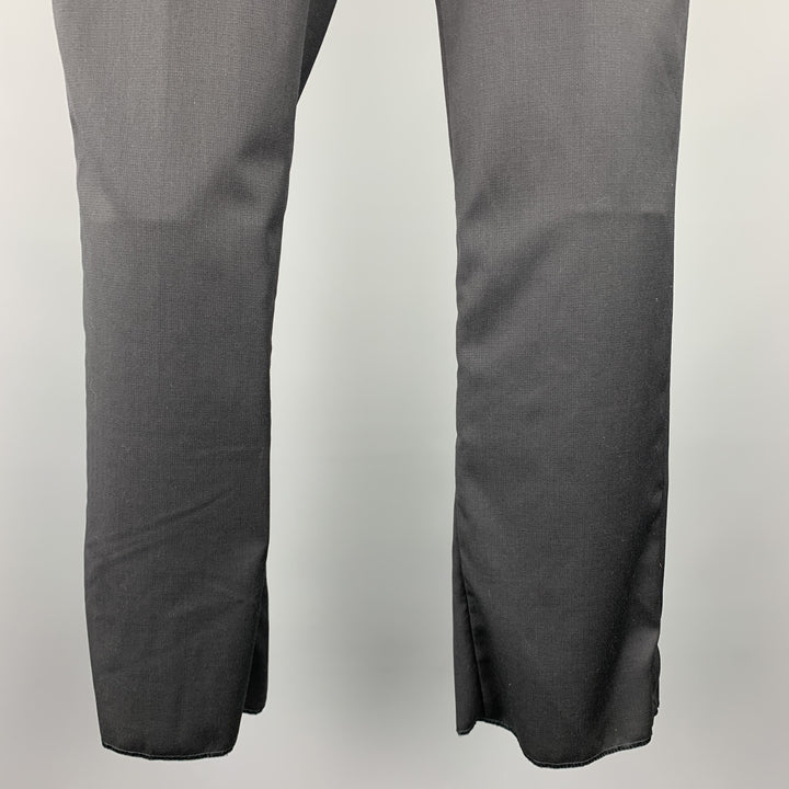 DKNY Taille 36 Pantalon habillé en laine noire avec braguette zippée